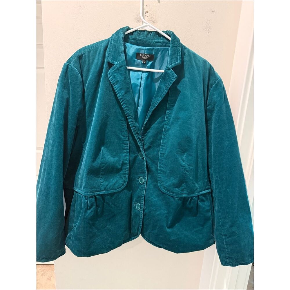 Talbots Teal Velvet Blazer Jacket